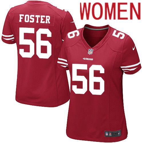 Women San Francisco 49ers #56 Reuben Foster Nike Scarlet Game Player NFL Jersey->women nfl jersey->Women Jersey